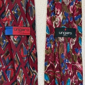 Emanuel Ungaro Red and Multicolor Patterned Ties